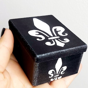 Fleur de lis box, Ancient symbol, Wedding ring box, Catholic saints,  New Orleans symbol, Religious symbol, Trinket box, Gothic decor box