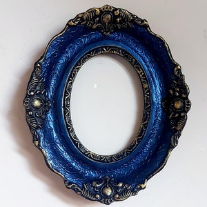 Gothic blue frame, Gothic wall frame, Gothic oval frame, Galaxy decor, Galaxy wall frame, Bohemian frame, Witch wall frame, Victorian decor