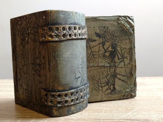 Skeleton Box Halloween Decor Book Of Shadows Witchcraft Decor Etsy