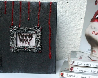 Vampire diary box, Book of spells, Book of shadows, Vampire blood, Bloody book box, Gothic hollow book, Halloween decor box