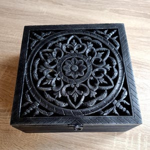 Black ornate box, Gothic black box, Gothic decor, Witch black box, Gothic bedroom decor, Victorian box, Victorian bedroom, Jewelry storage