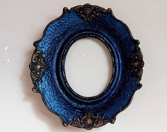 Gothic blue frame, Gothic wall frame, Gothic oval frame, Galaxy decor, Galaxy wall frame, Bohemian frame, Witch wall frame, Victorian decor