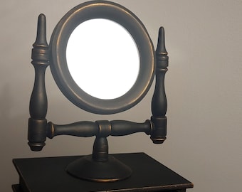 Gothic organizer, Mirror with drawer, Table makeup mirror, Gothic makeup mirror, Witch makeup mirror, Black table mirror, Goth vanity mirror