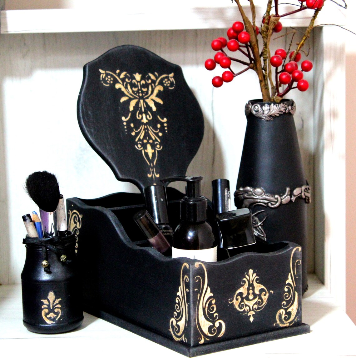 Gothic makeup holder Makeup organizer Gothic organizer Gothic Etsy