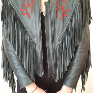 Leather Tassel Biker Jacket main image 1