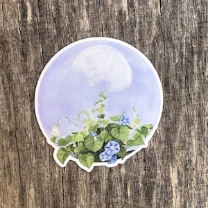 Dagtid månen klistermärke