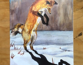 Fox and Shadow Greeting Card
