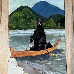 Carte postale ours en bateau