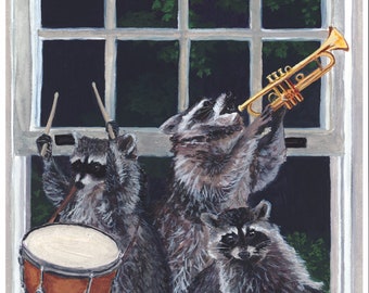 Raccoon Band Print