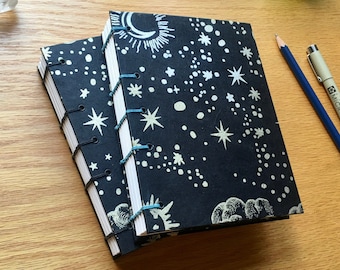 Handmade Journal, Handbound Sketchbook, Art Journal, Travel Sketchbook, Field Journal, Dream Diary, Celestial Spell Book, Artisan Sketchbook