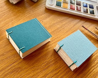 Handmade 2x2.5 Watercolor Book, Mixed Media Art Journal, Tiny Sketchbook, Travel Art Book, Artist Keepsake, Handbound Mini Painting Journal