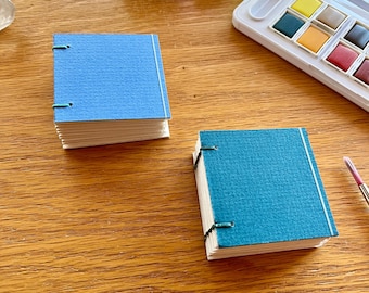 Handmade 2x2 Watercolor Book, Mixed Media Art Journal, Tiny Sketchbook, Travel Art Book, Artist Keepsake, Handbound Mini Painting Journal