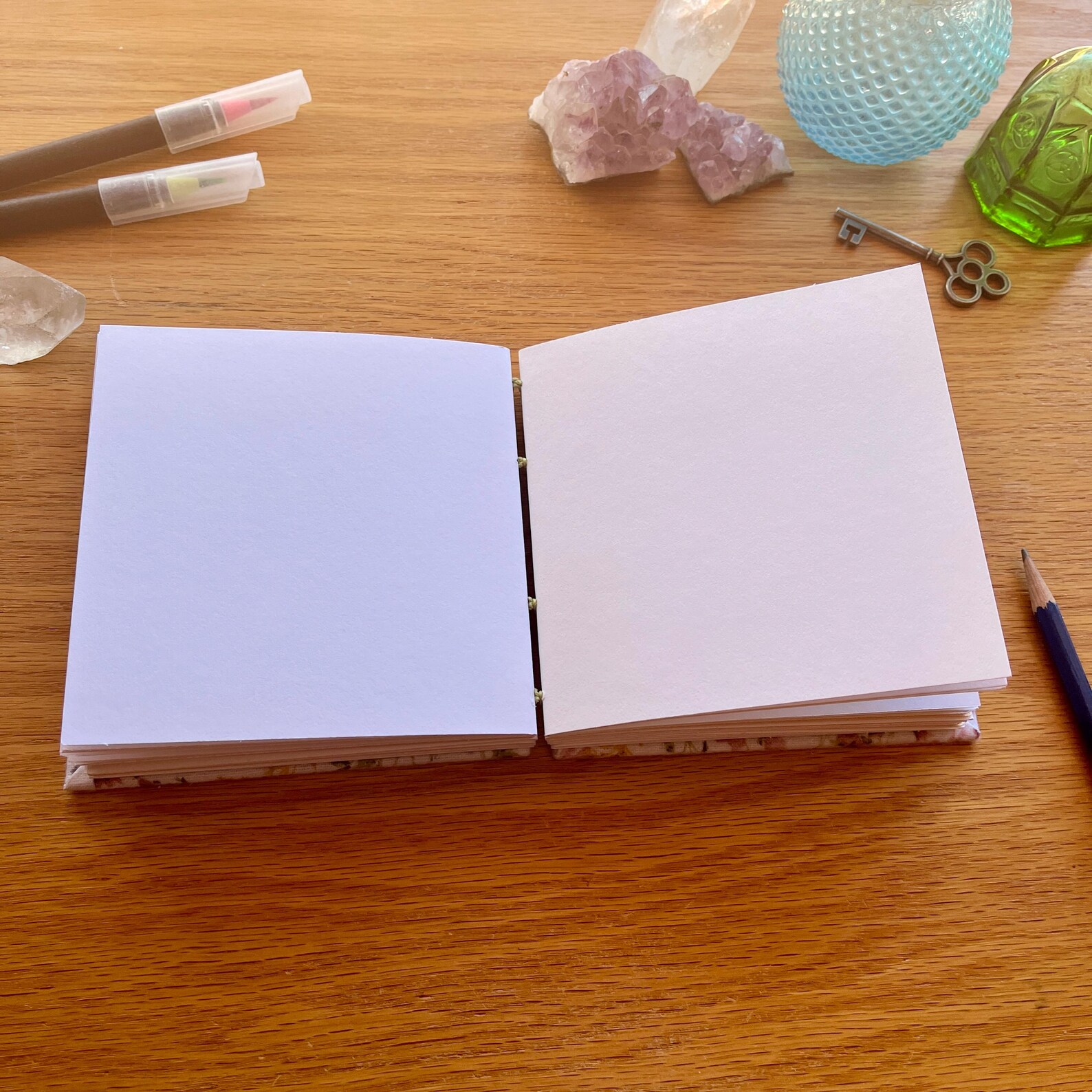 Handmade 4x4 Thick Journal, Handbound Sketchbook, 300 Pages Creative ...
