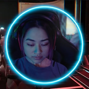 Animated Blue Shimmer Webcam Frame, Animated Circle Webcam Overlay, Twitch Stream Webcam border