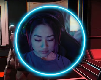 Blue Shimmer Animated Webcam Overlay: Twitch Stream Border (Digital File)