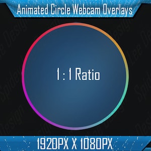 Animated Circle Webcam Overlay, Multicolor Circle Overlay, Circle Webcam Frame, Circle Webcam Border, Stream Webcam Circle Overlay.