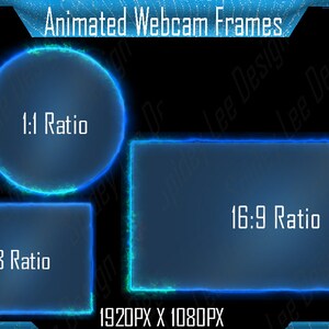 Animated Blue Pulse webcam overlays, Animated Webcam Overlays, Animated circle webcam overlay, Animated Curved corner webcam overlay.