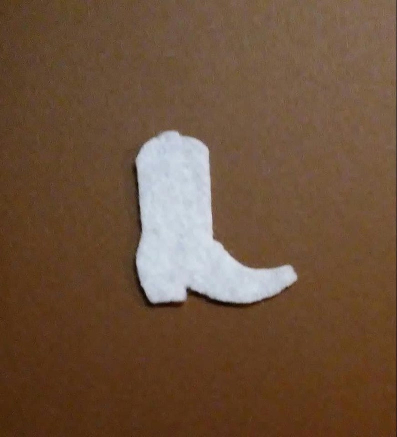 50 count Cowboy Boot Felt Cut Out for wax dipping and other project white only