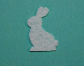 Chocolate Bunny Felt Cut Out for wax dipping or other projects, 50 count, white only