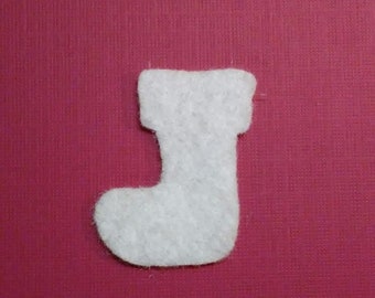 Christmas Stocking Felt Cut Out for wax dipping or other projects, 50 count, white only