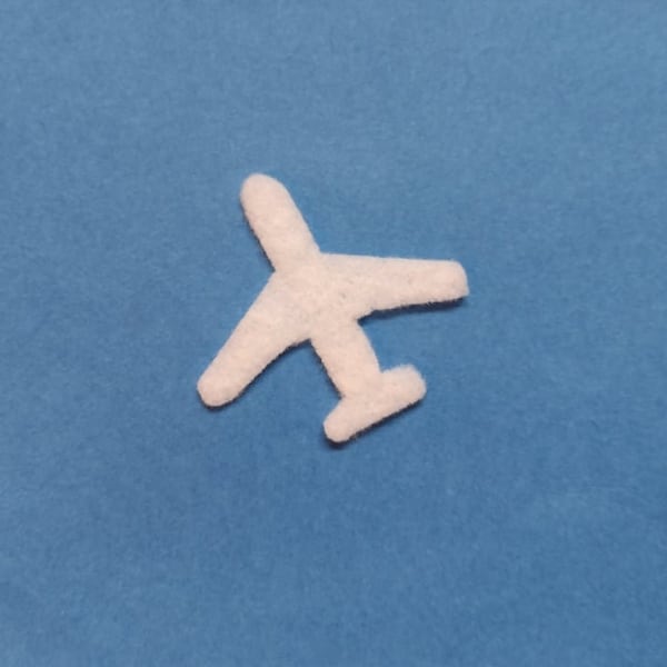 Airplane Felt Cut Out for wax dipping and other projects, 50 count, white only, plane, travel, fly, fly away, vacation. travel plans