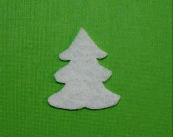 Christmas Tree Felt Cut Out for wax dipping and other projects, 50 count, white only