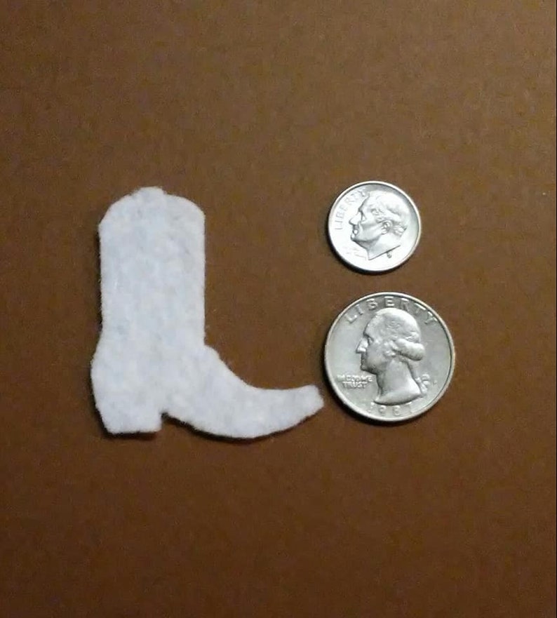 50 count Cowboy Boot Felt Cut Out for wax dipping and other project white only