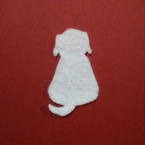 Dog Felt Cut Out for wax dipping and other projects, 50 count, white only