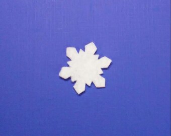 Small Snowflake Felt Cut Out for wax dipping or other projects, 50 count, white only, wax dipping, felt samples
