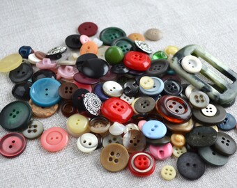 Vintage buttons set of 130pcs Button mix assorted buttons Old buttons Soviet Sewing buttons Scrapbooking buttons Antique buttons for craft
