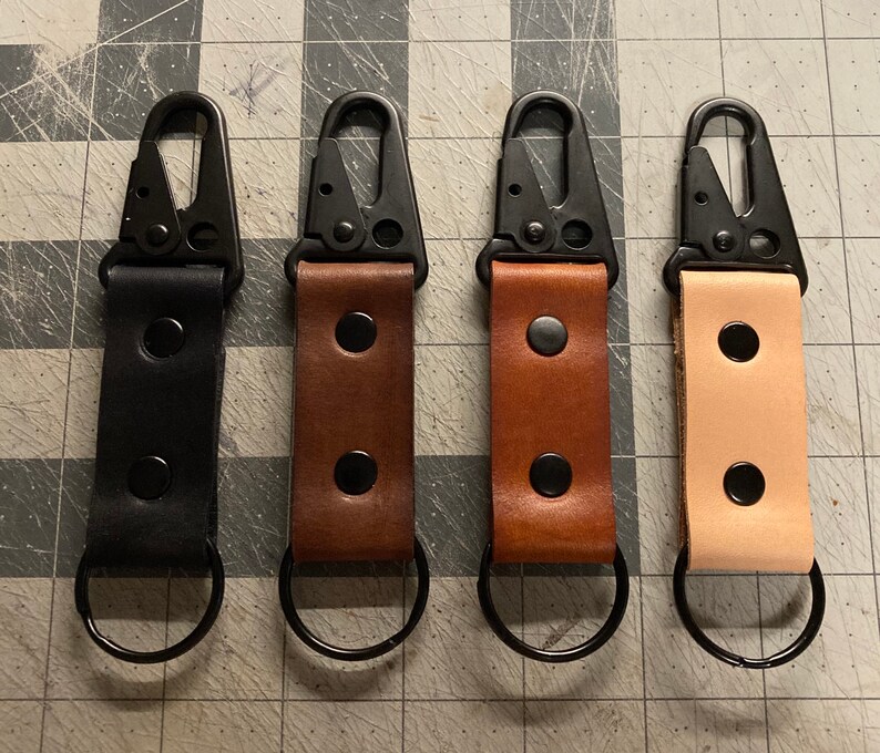 Handmade Leather Keychain/ HK Hook Keyring/ Leather Keyfob/ Leather