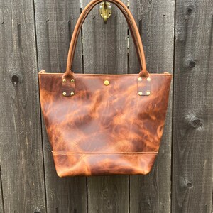 Distressed Brown Harvest Leather Tote Bag/ Women&#39;s Handbag/ Marketbag/Shoulder Bag/ Women&#39;s Tote
