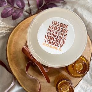 Beans Greens Thanksgiving Friendsgiving edible drink toppers | cocktail garnishes