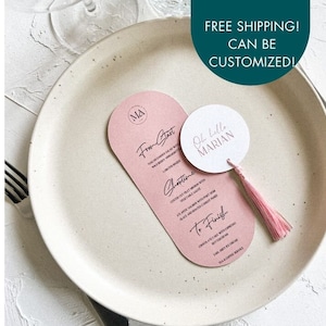 Menu card and tassel place card set