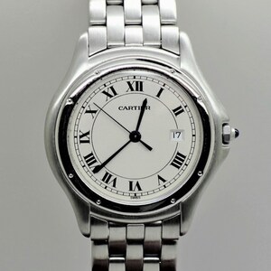 AUTHENTIC CARTIER Watch LM Cougar Model 33mm in Satin Brushed