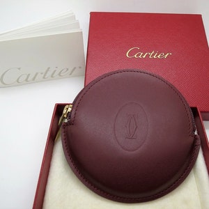 CARTIER COIN PURSE, Burgundy Cowhide w Golden Appointments, Cartier Box w Booklet & Certificate, Cartier Wallet, Leather Goods, Coin Pouch image 1
