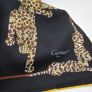 CARTIER SCARF, "Pantheres" Weave, 100% Silk, Includes Cartier Tag & Box, Made in France, Cartier Foulard Soie, Vintage Scarf, Luxury Scarves image 1