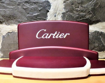 Vintage CARTIER Boutique Display for Jewelry + Watches a Stand made of Wood and Suede used in Shop Windows and Vitrines Circa 1980's