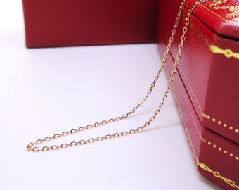 CARTIER Gold Chain Necklace in 18kt Rose Gold w Adjustable 18 Inch includes Original Red Box and Serial Number confirmed by Cartier Boutique