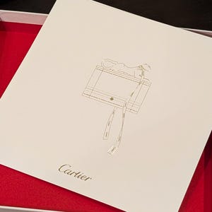 Maison CARTIER Stationery Set of 10 Large Note Cards with Gold Imprint Boutique Decor and Cartier Signature Envelopes comes in Original Box