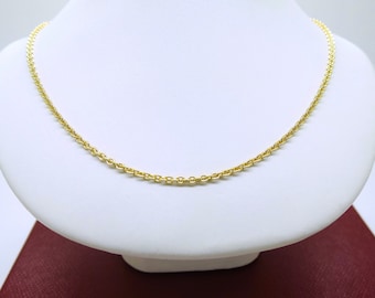 AUTHENTIC CARTIER CHAIN in 18kt Yellow Gold with 18 Inch Length Mid-Weight Gauge for Pendants includes Cartier Red Box and Serial Number