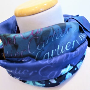 CARTIER SCARF, "Florals & Jewels" Motif, 100% Silk with Cartier Tag and Box, Cartier Foulard Soie, Vintage Scarves, Luxury Scarves