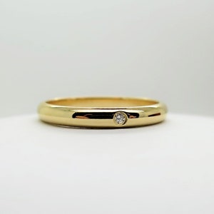 CARTIER WEDDING Ring, Size 51 (5.75 US) 2.5mm Yellow Gold & Diamond Band, Cartier B4057700, Cartier 1895 Ring w Certificate, Stackable Rings 画像 5