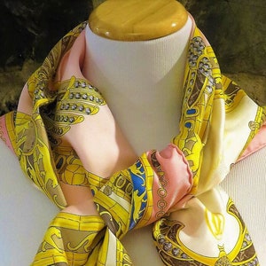 CARTIER SILK SCARF Vintage L'Égypte Scarab and Panther Motif with Original Cartier Tag image 7