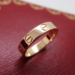 CARTIER LOVE Band, Size 48 (4.75 US), 18kt Rose Gold w Cartier Box & Certificate, Cartier B4085200, Cartier B4085248, Cartier Pink Love Ring image 1
