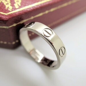 CARTIER LOVE Band, Size 50 (5.5 US), 18kt White Gold, Love Ring, Cartier B4085100, B4085150, Wedding Ring, Stacking Rings, Anniversary Ring image 1