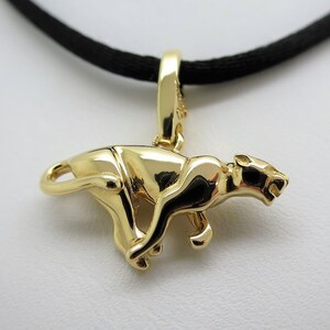 CARTIER PANTHER NECKLACE Beautiful 18kt Yellow Gold Pendant with Cartier Silk Cord and Certificate of Authenticity + Red Box