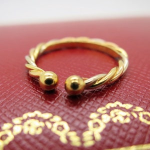 CARTIER TWIST Ring, Size 50 (5.5 US), Trinity Ring with Cartier Box & Certificate, 18kt Yellow, White + Rose Gold, Stackable Ring, Midi-Ring image 7