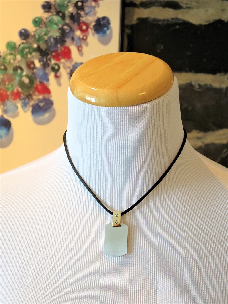 CARTIER "DOG TAG", Santos Dumont Pendant, 18kt Yellow Gold & Brushed Steel, Cartier Necklace, Cartier Box + Certificate, Jewelry for Men