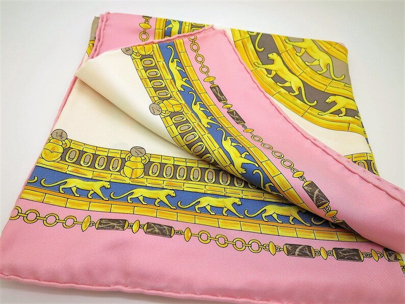 CARTIER SILK SCARF L'Égypte Edition with Original Cartier Tag and Red Shopper